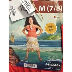 disney moana halloween‎ costume NWT med 7-8